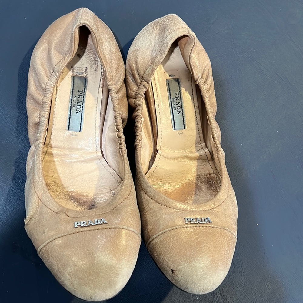 Nude prada Ballet flats size 36.5